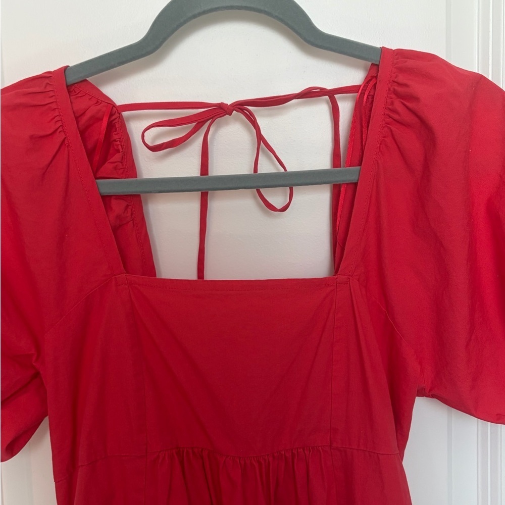 Draper James Spring Easter Red Puff Sleeve Dress - Size XS - Picture 5 of 7